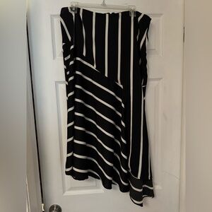 Who What Wear Monochrome Striped Skirt